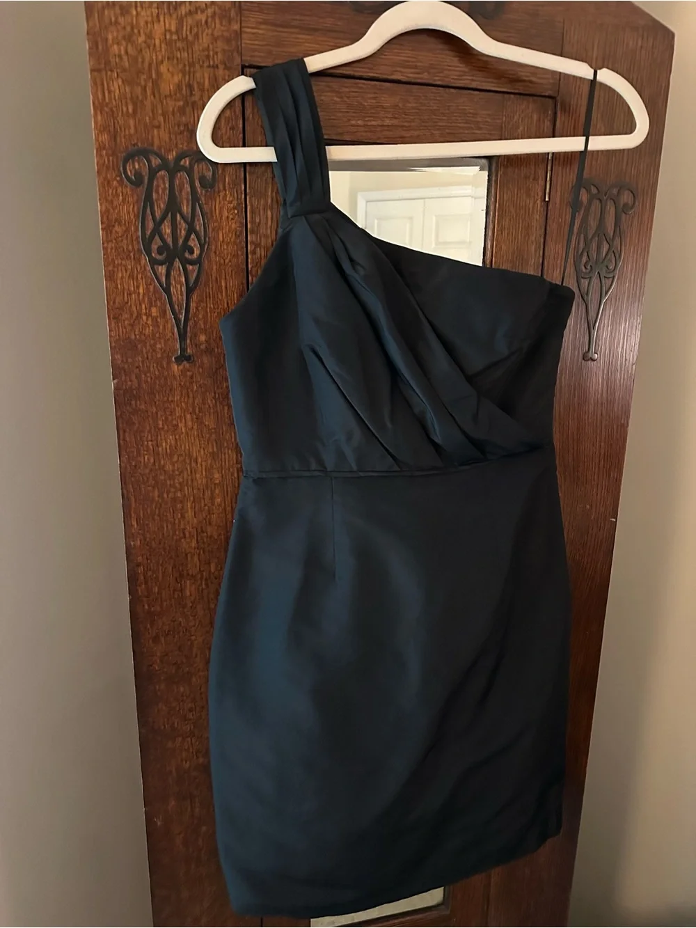 J. Crew Silk One-Shoulder Little Black Dress Wedding Bridesmaid Cocktail Size 4
